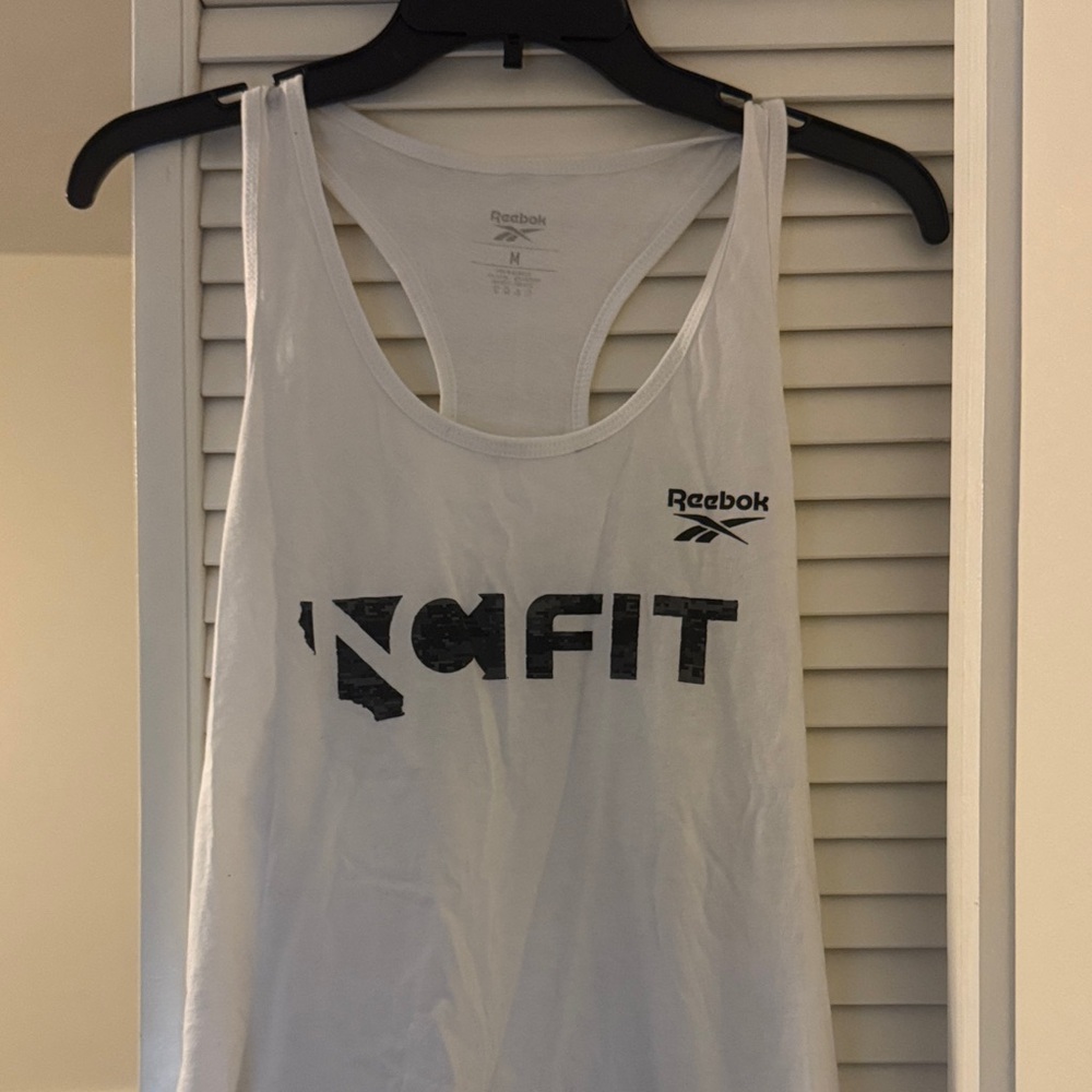 Reebok White Graphic Tank Top